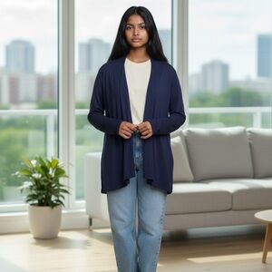 Navy cardigan Sz.2X Open Front